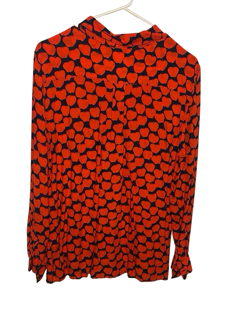 GAP Red Apple-Print Long Sleeve Blouse Medium